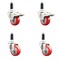 Service Caster 3 Inch 316SS Red Poly Swivel 1 Inch Expanding Stem Caster Lock Brake, 2PK SCC-SS316TTLEX20S314-PPUBRED-2-S-2-1 - alternate 5